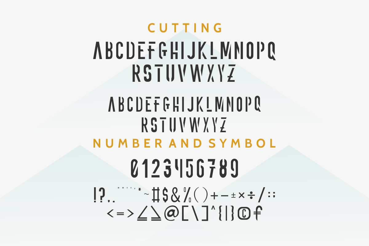Пример шрифта ONNIC Cutting